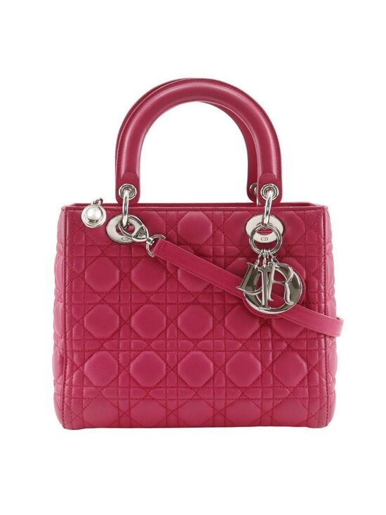 Christian Dior Handbags - Dior Christian Cannage 2-Way Shoulder Leather Fuchsia